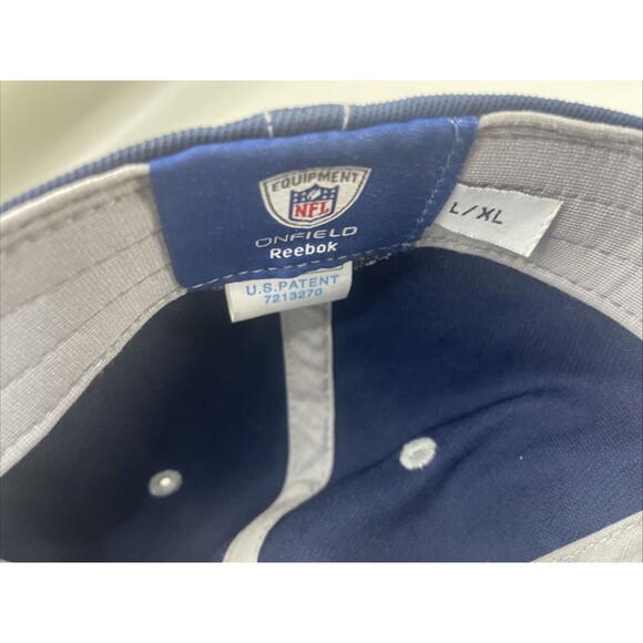 Reebok on Field Fitted Hat Dallas Cowboys Large XL Blue Gray Paint Splatter NWOT - Picture 6 of 7